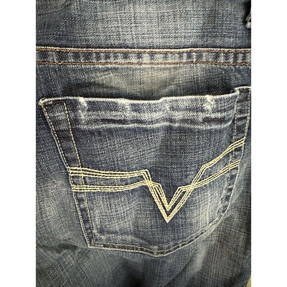 Jet Lag Jeans Men’s Wide Leg 36x34 (36x32) Distressed Made In Italy Zip Up Dark - Picture 16 of 16